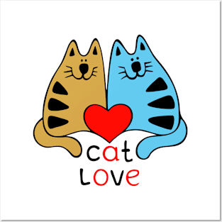 Cat in love Posters and Art